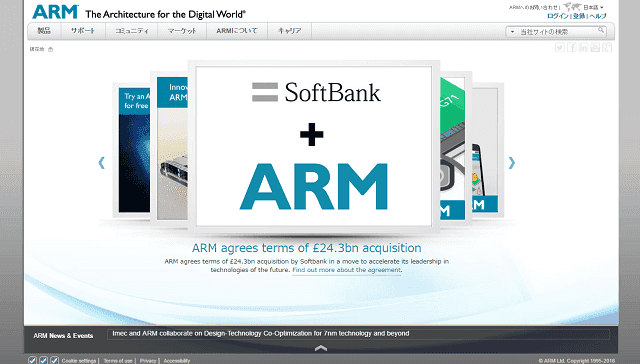 ARM社ウェブサイト