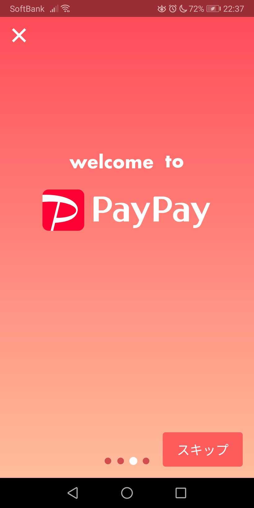 PayPay登録画面
